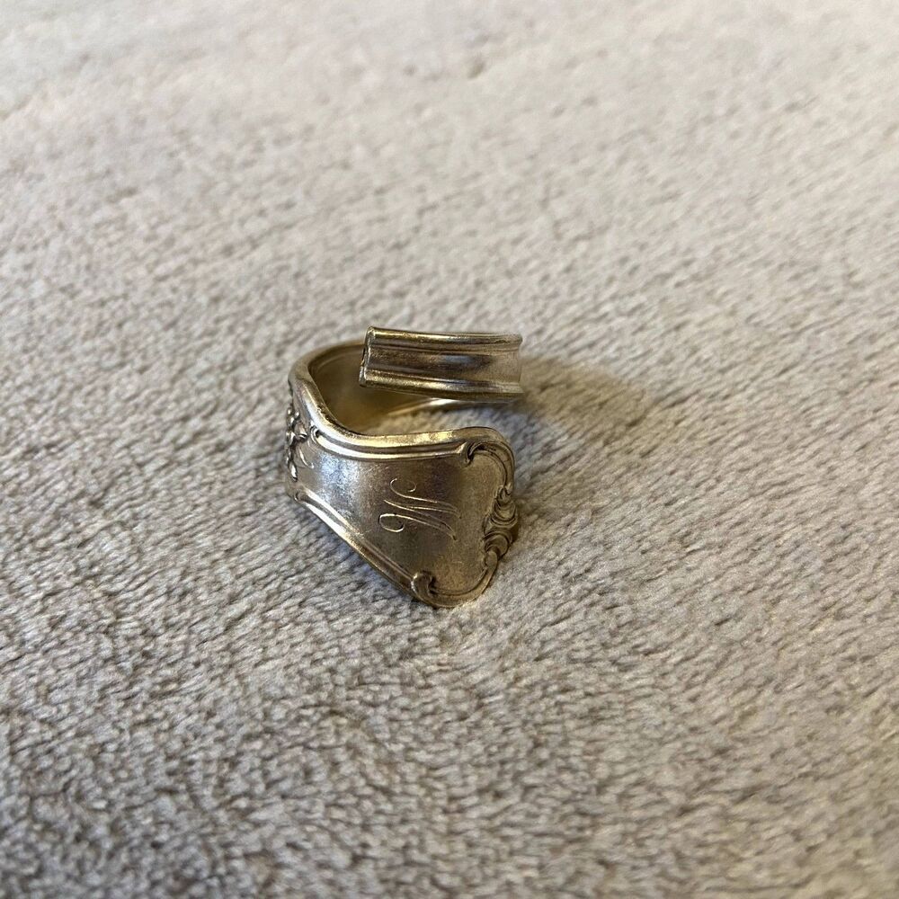 Handmade 'M' Spoon Ring Size 7.5